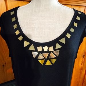 ❌❌ SOLD ❌❌ WORTHINGTON Tank Blouse Gold embellishments XL /xxl